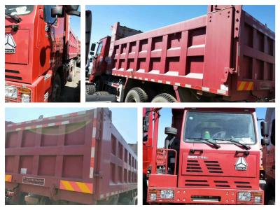 Cina 340cv EURO 2 camion di seconda mano rimorchi 5400x2300x1500 scatola spazzatura colore rosso in vendita