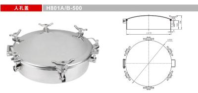 China GETH801A / B-500 Truck Spare Parts Stainless Steel Tank Manlid Manhole Cover for sale