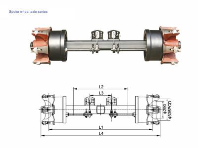 China Durable International Truck Parts Non - Driving Axle Spoke Wheel Trailer Axle for sale