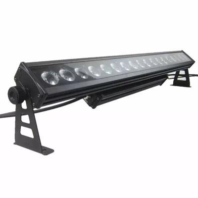 China wholesale 1 meter wall washer outdoor lighting DMX512 18x18W RGBWAUV 6IN1 led wash light bar with zoom for disco 1030*120*145mm for sale