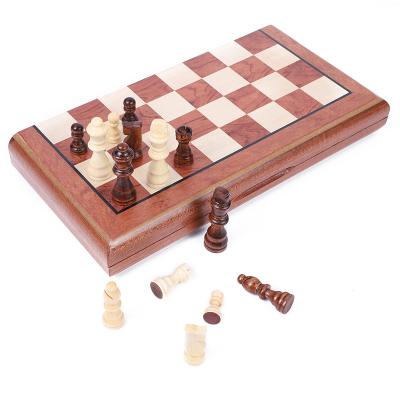 China High Quality Wooden Advanced Printing Magnetic Folding Big Size Classical Chess with 2 Extra Chess Pieces for Beginner Kids Gift for sale