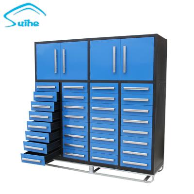 China Easy Hot Selling Widely Used Combine 32 Drawers Steel Storage Tool Cabinet With 4 Doors for sale