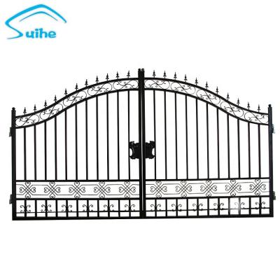 China Modern Driveway Gate Outdoor, Residential,Garden,Park,Villa Black Powder Coating for sale