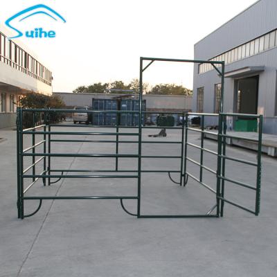 China Easily Assembled Backyard Corral Fencing Tube Panels , Temporary Garden Animal Husbandry Iron Fence for sale