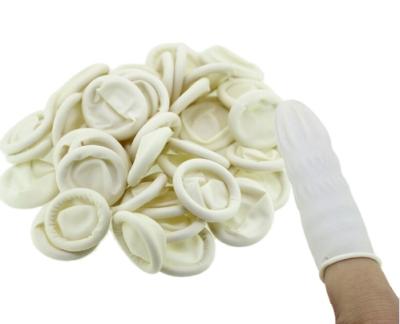 China Disposable Medical Latex Finger Crib Tattoo White Rubberized Latex Finger Cover for sale