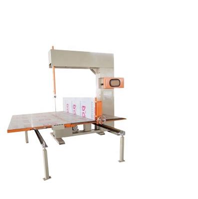 China Factory Semi-auto Vertical Sponge Foam Cutting Machine PU Foam Oscillating Blade Contour Cutter PLC, Motor Supplied Saudi Arabia for sale