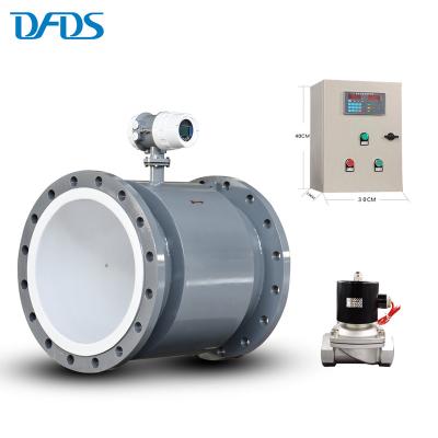 China PTFE/PFA/F46/Neoprene/Polyurethane Medidor flujo liquid smart preset dn150 water electromagnetic control flow meter with automatic shut off for sale