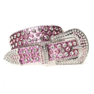 China Decoractive Bling Rhinestone Belt Cowgirl and Cowboy Studded Crystal in PU Leather Belt for Men and Women for sale