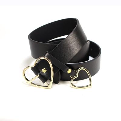 China Decoractive Fashionable Vintage Heart Shape Buckle Women PU Elegant Belt for sale