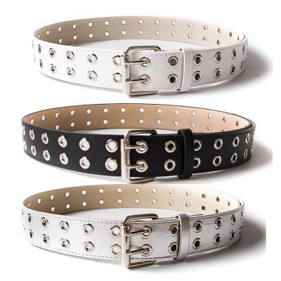 China Decoractive Double Pin Buckle Women Fashion Multicolor PU Belt For Girls for sale