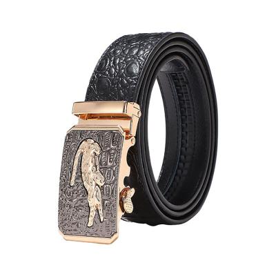 China Famous Designer Luxury Men Genuine Leather Brand Crocodile Formal Automatic Buckle Belt for sale