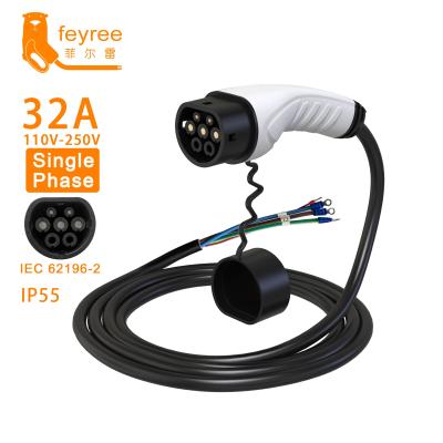 China Feyree EVSE Charger Cable Plug 32A 8KW Single Phase IEC62196-2 Connector for Electric Vehicle Car Charging Station 8 KW for sale