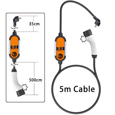 China 16A Mode Level 2 AC Ev Charger 3.5KW EVSE Ev Charger Portable Electric Vehicle Car Charger Type IEC62196 3.5KW 16A for sale