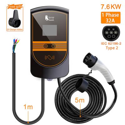 China AC household charging Feyree 32A 7kw wifi ev charger car charging station smart home point type - 2 socket for sale