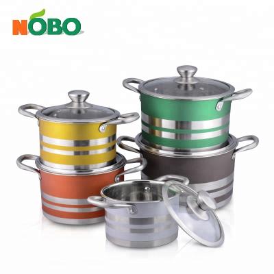 China Sustainable Straight Body 10pcs Stainless Steel Induction Cookware Set for sale