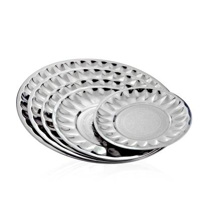 China Viable Factory Direct Supply Stainless Steel Metal Dish Dish Dinnerware Tray for sale