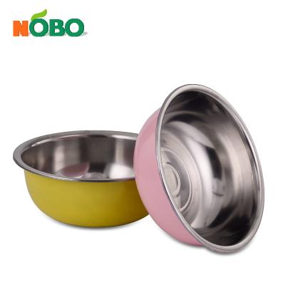 China Multifunctional Viable Kitchen Utensil Cheap Salad Vegetable Stainless Steel Soup Bowl Colorful Basin for sale