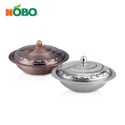 China Sustainable Embossing Flower Design Stainless Steel Basin With Lid for sale