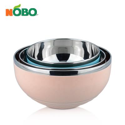 China Sustainable Colorized Insulation Stainless Steel Large Mixing Bowl Set for sale