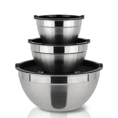 China Hottest Salad Bowl 9 Stainless Steel Stackable Mixing Bowl Sustainable Set With Tight Fitting Lid for sale