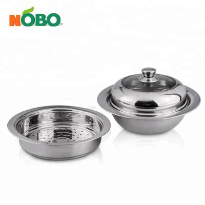 China Sustainable Unique Shape Designed Stainless Steel Steamer Boiling Pot With Double Layer for sale