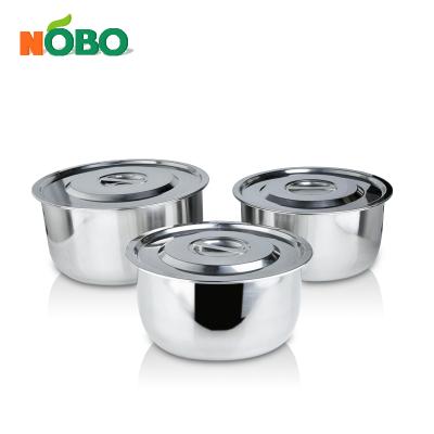 China Sustainable Kitchenware Set 3 Indian Hot Pot Set Stainless Steel Cooking Pot For Sale for sale