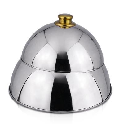 China Restaurant Serving Dish Glass Cloche Cloche Cloche Tray Sustainable Cake Cover Stainless Steel Dome Dish Cover for sale