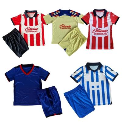 China Quick Dry women Soccer Wear girls america Chivas Cruz Azul lady youth football jersey children soccer uniform kids for sale