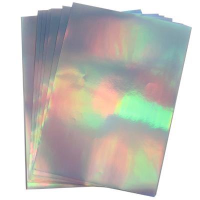 China Strong Viscosity Adhesive Paper Wholesale Inkjet Waterproof Holographic PET Sticker Paper for sale