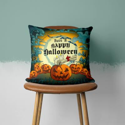 China 2021 New Black Cat Pumpkin Halloween Office Nap Pillow Case Anti-Static Amazon Aliexpress Aliexpress Pillowcase for sale