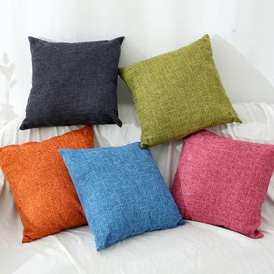 China Nordic anti-static double-sided thick canvas fabric pillow home solid color office square plain modern simple pillow for sale