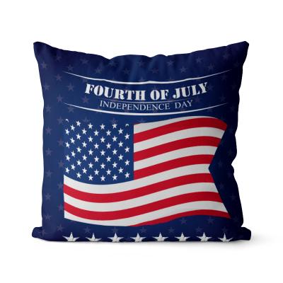 China 2021 New Product Anti-static Independence Day Border Pillowcase Homeware National Day Flag American Letter Sofa Pillowcase for sale