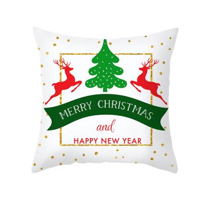 China Anti-Static Christmas Nordic Elk Printed Cushion Cover Home Office Border Sofa Cushion Cover for sale