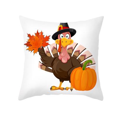 China 2022 Anti-static New Thanksgiving Turkey Festival Pillowcase Amazon Border Office Sofa Pillowcase for sale