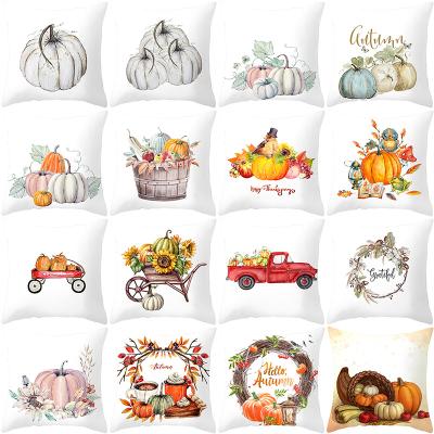 China Customized Dropshipping Customized Border Exclusive Pillow Case Anti-Static Insist Thanksgiving Letter Cartoon Turkey Pillow Case One for sale