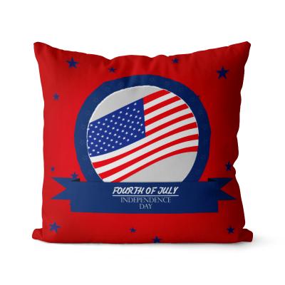 China American Independence Day Pillowcase Digital Border Furnishings Anti-static Printing Sofa Short Plush Cushion Cover Simple Nordic for sale