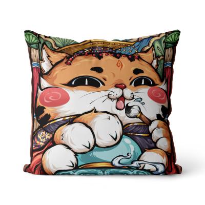 China New retro tide anti-static Chinese double-sided removable pillow living room car sofa square 45cm national cushion pillow for sale