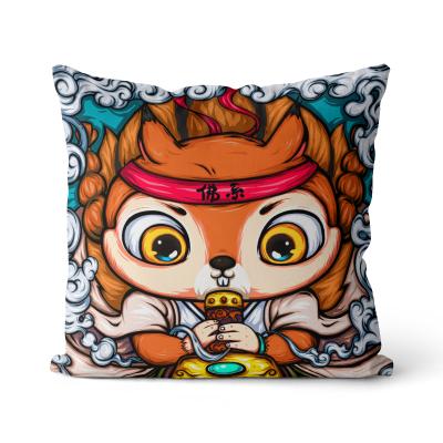 China Cartoon style illustration plush pillow birthday gift diy creative short ethnic national anti-static sofa cushion tide back cushion for sale