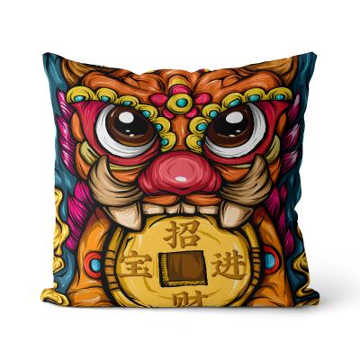 China Tide style anti-static national gold million graffiti two printing detachable sofa cushion pillow super soft rich trend cushion for sale