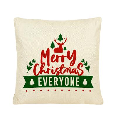 China 2021 Anti-Static New Christmas Border Pillowcase Printed Canvas Bedroom Sofa Cushion Home Living Room Pillow Case for sale