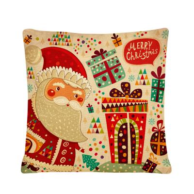 China Christmas Sale Elk Sofa Cushion Anti-static Border Creative Cartoon Thick Canvas Bedside Pillow for sale