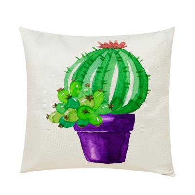 China 2021ins Small Cool Anti-static Cotton And Linen Pillowcase Nordic Home Border Summer Green Plant Cushion Pillow Case for sale