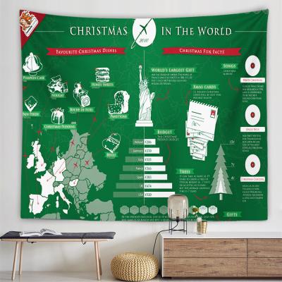 China Beautiful Decoraion to plot Custom Xmas Background Bedside Bedroom Cloth Tapestry Christmas Decoration Room Dorm Hanging Cloth for sale