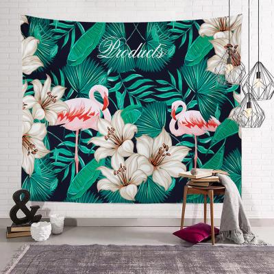 China Beautiful Live Broadcast Flamingo Foreign Trade Decoraion Central Institute of Statistics Style Bedroom Decoration Red Nordic Tapestry Border Net Tapestry Background for sale