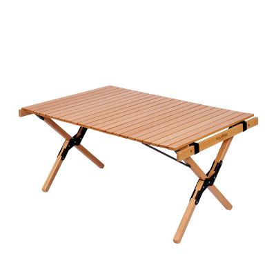 China Hot Travel Mountain BBQ Amazon Egg Roll Folding Wooden Outdoor Table Furniture Large Easy Carry Tables for sale