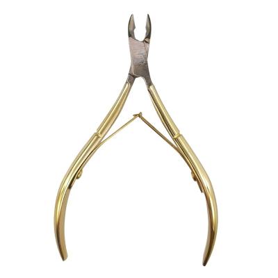 China High Quality Sharped Finger VW-CN-020 Gold Color Nail Nipper Salon Family Using Personal Stainless Steel Pliers for sale