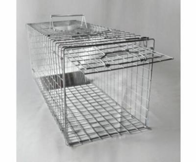 China 108 X 40 X 45CM NEW SILVER HUMANITARIAN FOLDING TRAP ANIMAL CAGE for sale