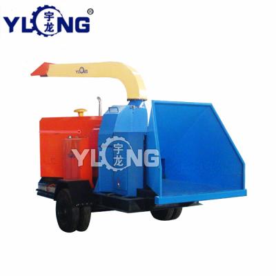 China Crush raw log in wood scrap YULONG XP1000 diesel engine mobile wood chipper machine for sale