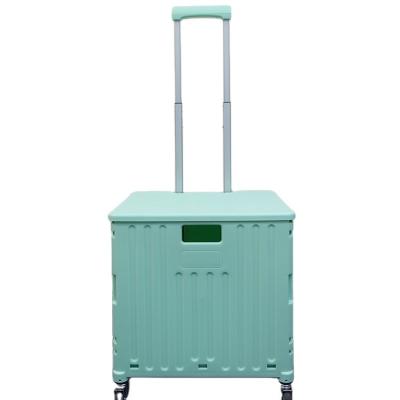 China Folding Wholesale Plastic Trolley Trolley 65L Copolymerized Brand New Material PP5 Factory Directly With Wheels for sale