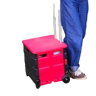 China Flat Folding Hand Cart Aluminum Alloy Portable Shopping With Excellent Quiet And Comfort Foldable Trolley for sale